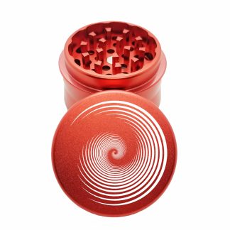 Swirly Red Small Weed Crusher – 4 Piece Herb Grinder