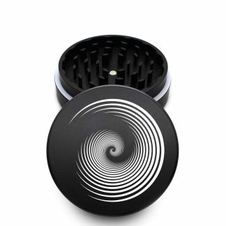 USA Made The Puck® Grinder: The Swirly, Black, 3.500 inch [90mm], 2 Piece