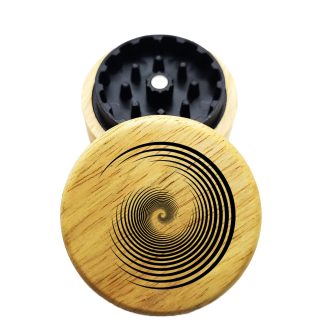 The Hybrid™ Mini Grinder: Swirly – Compact Wooden Herb Grinder 2.3" Mini