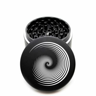 USA Made The Puck® Grinder: The Swirly – 90mm Black Cannabis Crusher