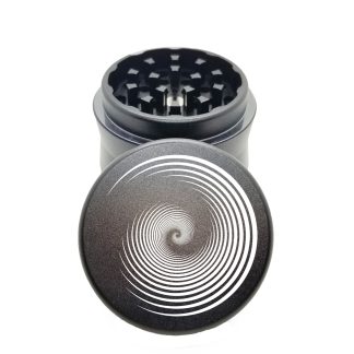 Swirly Black Mini Weed Grinder – Compact Herb Crusher