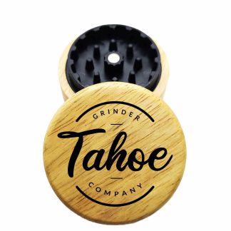 The Hybrid™ Mini Grinder: Tahoe Grinder Co Top Logo – Mini Wood Top Herb Grinder 2.3"
