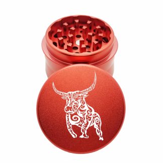 Taurus Red Best Mini Herb Grinder – Metal Weed Crusher