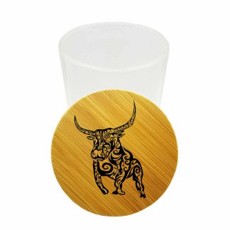 Taurus Cannabis Container Glass Jar 200ml – Air Tight Herb Storage with Natural Bamboo Top
