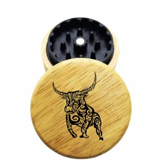 The Hybrid™ Mini Grinder: Taurus – 2.3" Wooden Weed Grinder – Compact Grinder