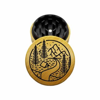 USA Made The Puck® Hybrid™ Grinder: Tent – 2.75" Wood Top Weed Grinder – Two Piece