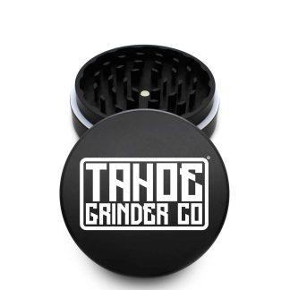 USA Made The Puck® Grinder: Tahoe Grinder Co Square Logo, Black, 3.500 inch [90mm], 2 Piece