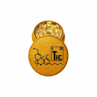 THC Molecule Mini Wooden Weed Grinder – Compact Herb Grinder