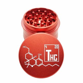 THC Molecule Red Mini Weed Crusher – Compact Herb Grinder