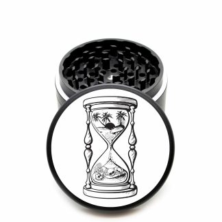 USA Made The Puck® Grinder: Time – 90mm Black CNC Aluminum Weed Grinder