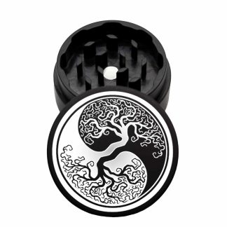 USA Made The Puck® Grinder: Yin Yang & Tree Of Life, Black, 1.750 [45mm], 2 Piece