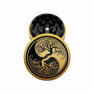 USA Made The Puck® Hybrid™ Grinder: Yin Yang Tree – 2.75" Wooden Weed Grinder – 2PC Herb Grinder