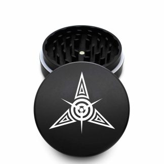 USA Made The Puck® Grinder: Tribal Star, Black, 3.500 inch [90mm], 2 Piece