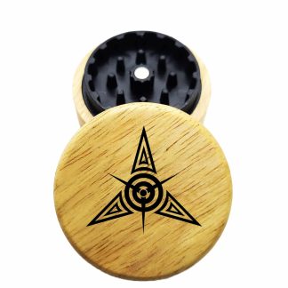The Hybrid™ Mini Grinder: Tribal Star – 2.3" Wooden Weed Grinder – Two Piece