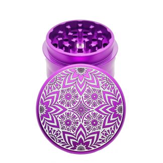 Trippy Hippie Purple Small Aluminum Grinder – Mini Herb Grinder