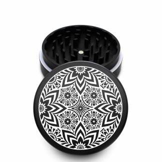 USA Made The Puck® Grinder: Trippy Hippie, Black, 3.500 inch [90mm], 2 Piece