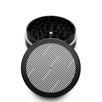 USA Made The Puck® Grinder: Trippy V2, Black, 3.500 inch [90mm], 2 Piece