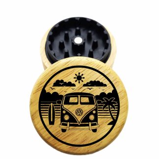 The Hybrid™ Mini Grinder: Van Life – 2.3" Wooden Weed Grinder – Compact Herb Grinder
