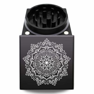 Web Mandala CNC Machined USA Block Grinder – Best Large Square Herb Crusher