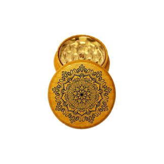 Web Mandala Mini Wooden Herb Grinder – 2 Piece Wood Grinder