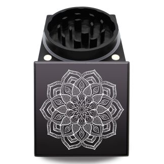 Zinnia Mandala USA Made Square Herb Grinder – Heavy Duty 2.5" Block Weed Crusher