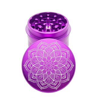 Zinnia Mandala Purple Aluminum Herb Crusher – Best Mini Grinder