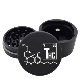 USA Made: THC Molecule , Black, 2.500 [63mm], 3 Piece
