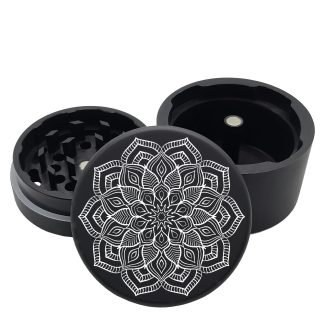 USA Made: Zinnia Mandala, Black, 2.500 [63mm], 3 Piece