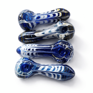 High Quality Dichro Borosilicate Glass Spoon Pipe 4.20″ Blue
