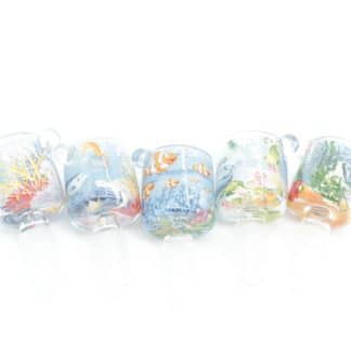 14mm Male Glass Bowl – Borosilicate Replacement Bong Bowl with Ocean Design (14mm Joint)