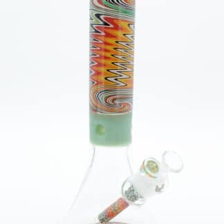 13” Tie-Dye Beaker Bong – Thick Borosilicate Glass with Ice Catcher & Color Downstem