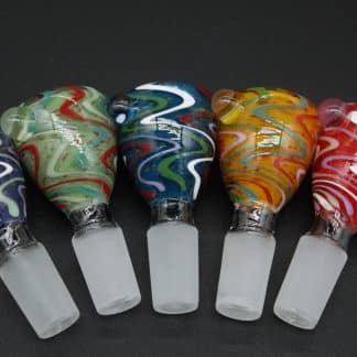 14mm Colorful Swirl Glass Bowl – Borosilicate Male Slide Piece