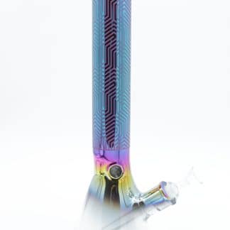 16 Inch Seamless Beaker Bong – Geometric Art Deco Thick Glass Ice Catcher Water Pipe