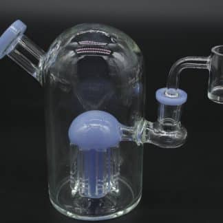 Whimsical Jellyfish Dab Rig – 5.5 Inch Borosilicate Glass Mini Rig with Quartz Banger