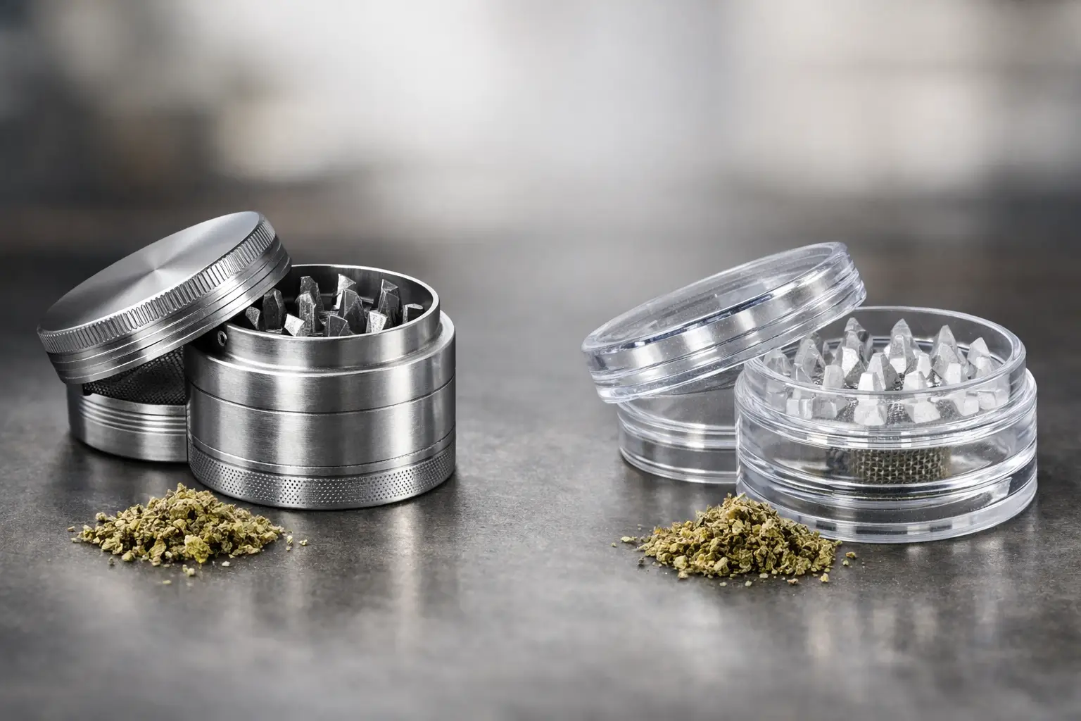 Aluminum Grinder vs Acrylic Grinder